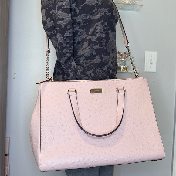 Kate Spade NWT $587 Retail Tags structure blush pebble leather Cross/shld bag - Picture 2 of 16